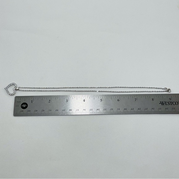 Heart Pendant Silver Necklace Chain Valentine Love Cubic Zirconia CZ Charm Small - Picture 8 of 8